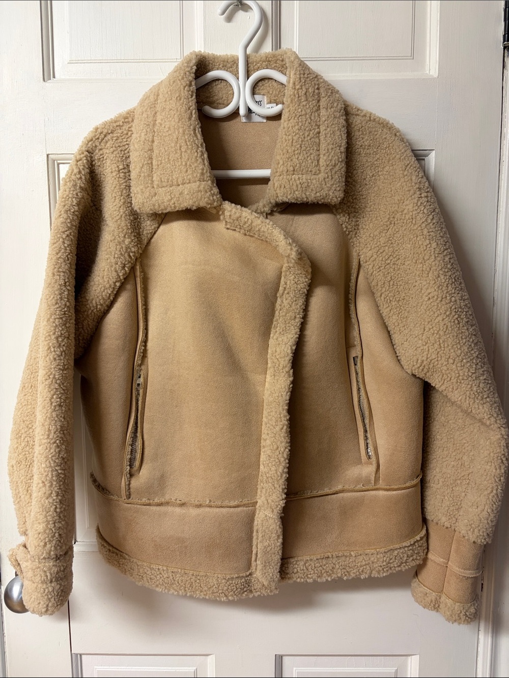 Princess Polly Moondance Jacket aviator style faux sherpa jacket women’s size M/